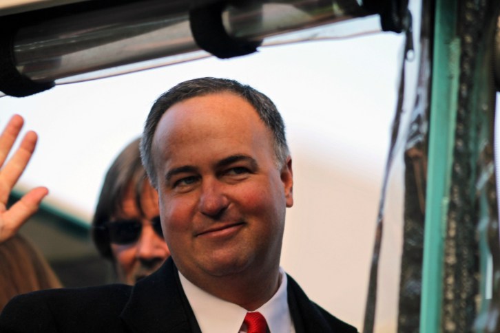 Don Orsillo, Play-by-Play Announcer, at the Red Sox Rolling Parade, November 2, 2013