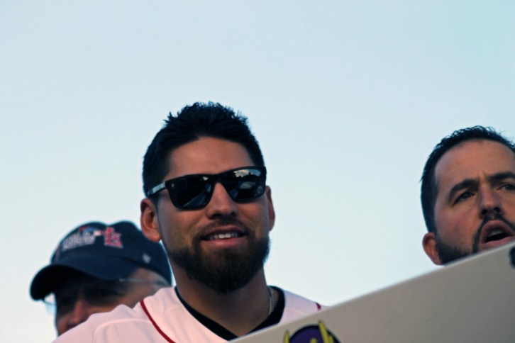 Jacoby Ellsbury at the Red Sox Rolling Parade, November 2, 2013