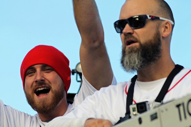 Will Middlebrooks and David Ross, Red Sox Rolling Party, November 2, 2013